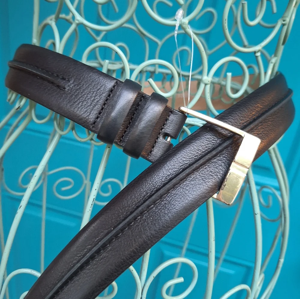 Genuine Leather Embossed Alligator Italian Black Leather Made in Belt